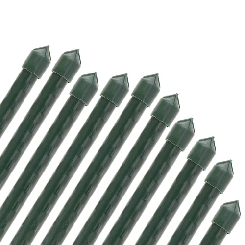 ARTECSIS Lot de 20 Tuteurs pour Plantes de 120cm, Diamètre 9mm / Acier allié, Plastique Robuste