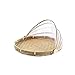 Produktbild Cratone Brot-Korb Picknickkorb Mit Gaze Obstschale Mit Fliegenschutz Insektenschutz Cover-Hand-Woven Korb Obstschale Mit Fliegenschutzhaube Bambus Schale Korb Aus Bambus Geflochten Dekorativ