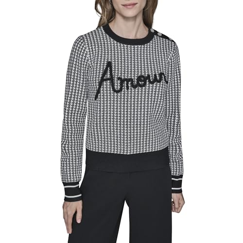 Karl Lagerfeld Paris Women's Sweater, Soft White/Black, Medium