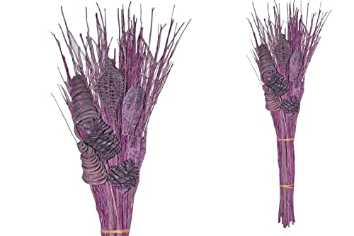 finehomegarden Exoten Sortiment 8-teilig Trockenblumen Strauß Boho Style Beauty Branch brombeer Frosted 68cm Grabaufleger Trauerfloristik Allerheiligen Herbstdeko Totensonntag