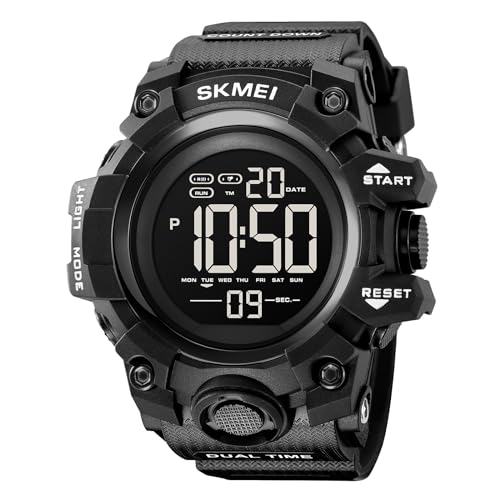 Gosasa Reloj deportivo digital de cara grande para hombre, resist...