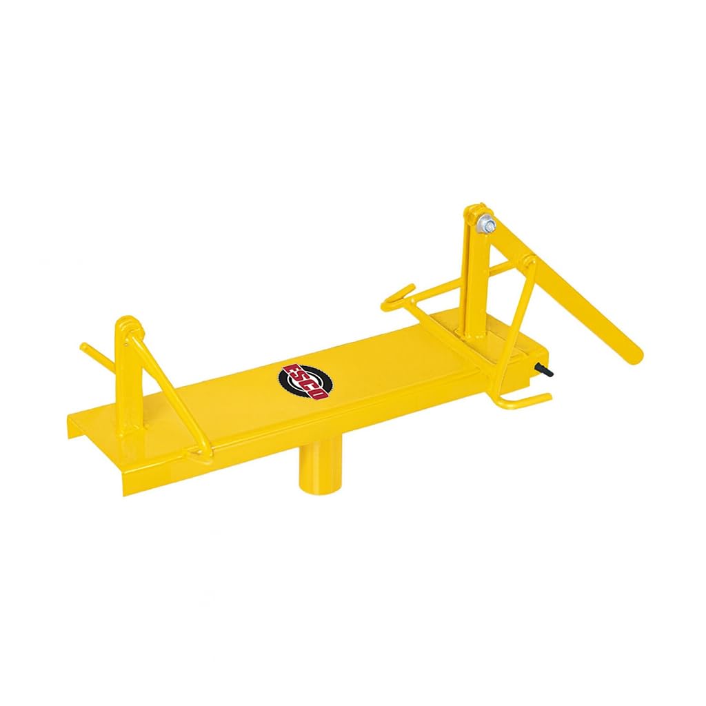 Manual Tire Spreader – Turn-Table Style | Bench Mount Tire Repair Stand for Passenger & Light Truck Tires | Fits 11"–24" Tires | Manual Tire Changer Accessory | Heavy-Duty Steel Tool – Yellow