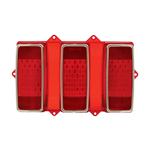 United Pacific 110107 1969 Ford Mustang Led Tail Light Lens With Sequential Feature,Red #TOP4