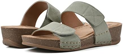 WHITE MOUNTAIN Women's Fervent Wedge Sandal, Sage Green/Suede, 8.5 M | Image 1