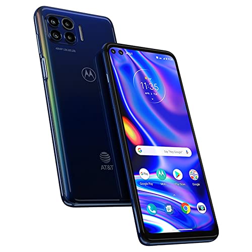 Electrónica, Wireless Moto One 5G (128 GB, 4 GB), 6.7' FHD+, Snapdragon 765, cámara cuádruple de 48 MP, 5G / 4G LTE AT&T bloqueada, XT2075-2 (azul Oxford) (reacondicionado)