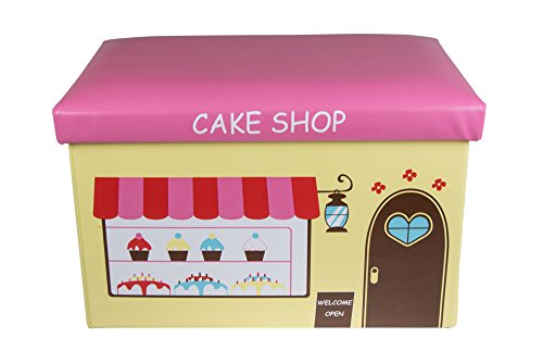 Clever Creations Cake Shop Collapsible Storage Organizer Storage Box Folding Storage Ottoman for Your Bedroom | Perfect Size Storage Chest for Books, Shoes & Games