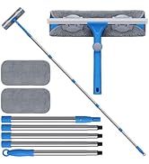 Mitclear 6.7 Feet Window Squeegee, 2-in-1 Window Cleaner Tool with Extension Poles, Squeegee for ...