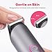 PRITECH Bikini Trimmer for Women - Rechargeable Pubic Hair Trimmer for Sensitive Skin, Wet&Dry Use, Pain-Free Electric Razor&Shaver with Standing Recharge Dock, Ideal Gift for Women, Slate Grey