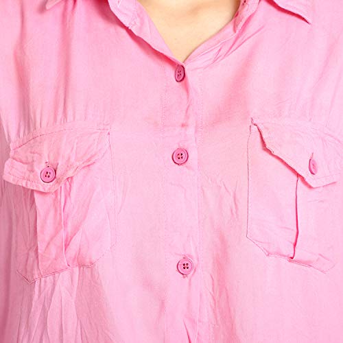 Image of C.Cozami Casual Long Sleeves Double Pocket Women's Rayon Shirts