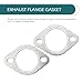 winterrock 2PCS Car Exhaust Manifold Gaskets, Stainless Steel Oval Exhaust Flange Gasket, 2.5