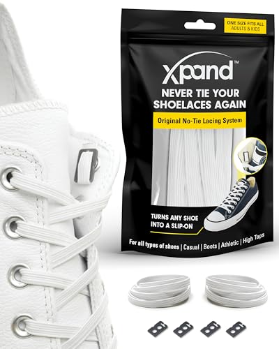 Xpand No Tie Elastic Shoelaces. 1 Size Fits All for Adults &...