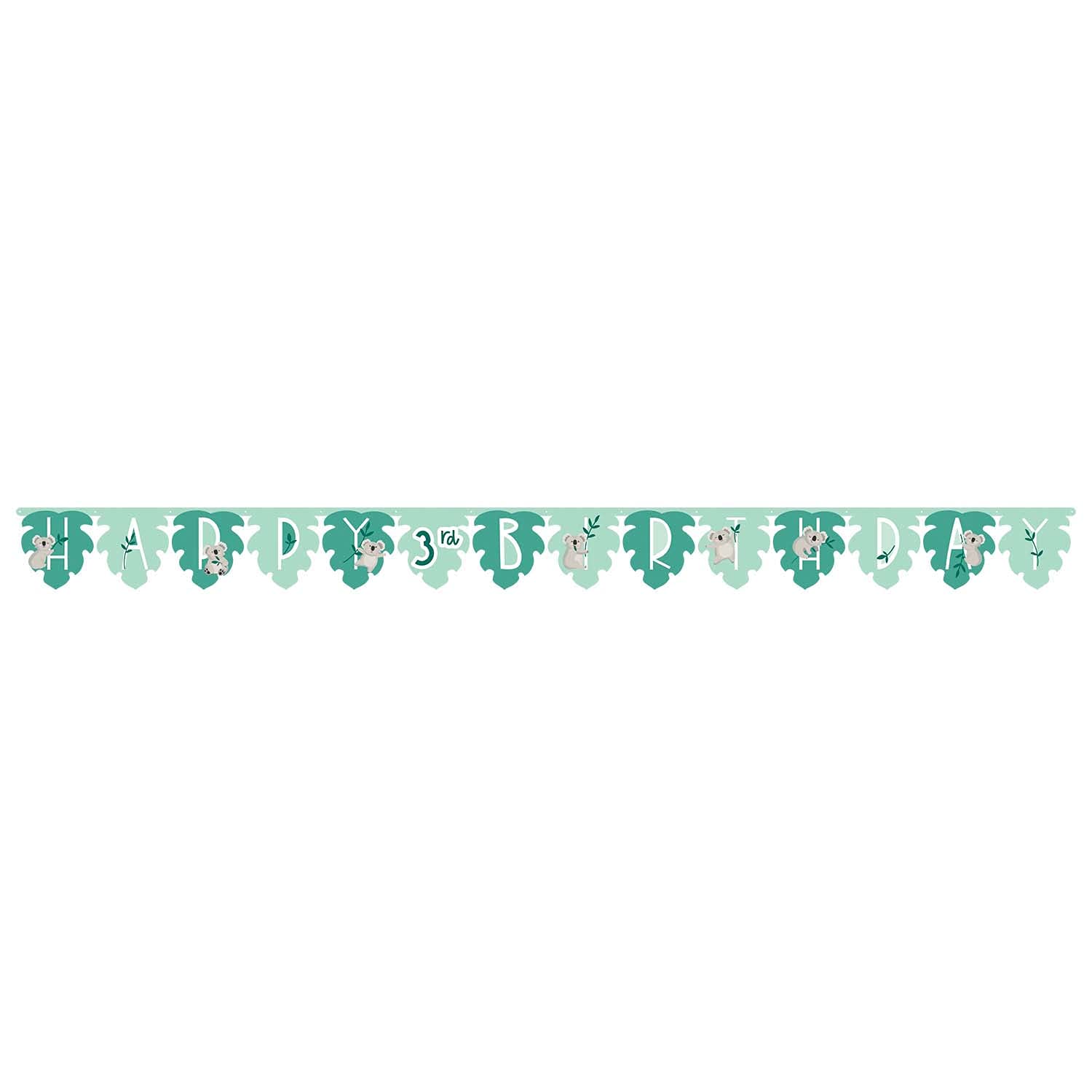 Amscan 122717 - Koala Kids Birthday Party Add-an-Age Letter Banner Decoration - 3.2m