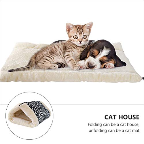 POPETPOP Grande Cama de Gato Pequeno Animal de Estimação Ninho Quente de Pelúcia Gatinho Cama de Dor