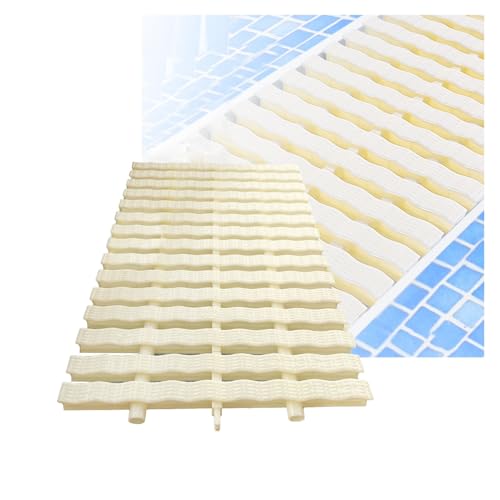 Grilles de drainage de piscine 18x100 cm en lot de 15 pièces couleur os