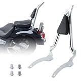 Aferrizu Passenger Rear Backrest Sissy Bar Luggage Rack Pad Kit Compatible With Yamaha V Star Drag Star XVS 1100 Classic 2000-2011