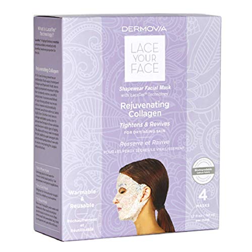 LACE YOUR FACE Patented Compression Facial Masks, AS SEEN ON SHARK TANK, Reusable Biodegradable Cotton Anti Getting older Pores and skin Care, Rejuvenating Collagen, 4 pack