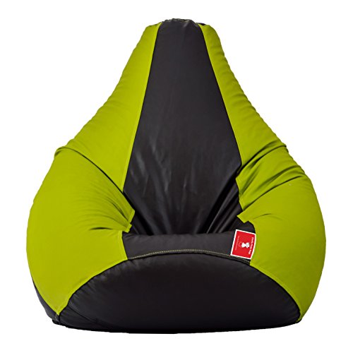 Image of Comfy Bean Bags Jumbo Bean Bag Without Fillers Cover (Black and Pea Green)