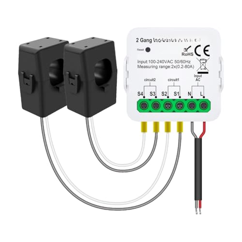 Monitoreo de alarma sobrecarga energía eléctrica actual del colector transformador 80A(QS WIFI 2 Channel 80A)