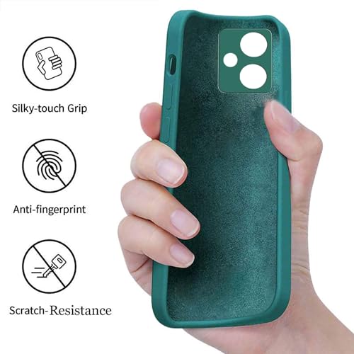 Image of A rtistque Liquid Silicone Back Cover Case for Mi Redmi 13C 5G / Poco M6 5G Shockproof TPU Soft Flexible with Camera Protection - Green
