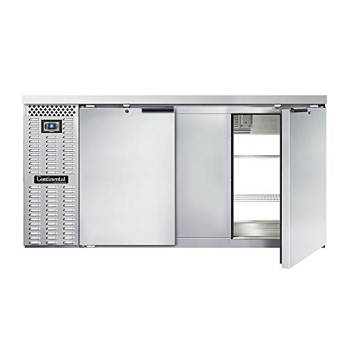 Continental Refrigerator BBC69S-SS-PT Two Section Refrigerated Pass-Thru Back Bar Cooler, 69