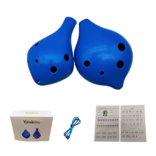 SIKATIHU 2PCS 6 Hole Ocarina C Key Plastic Ocarina Music Instrument for beginner Best Gift for Adults kids (Blue)