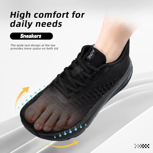 Men's Wide Toe Walking Shoes Casual Trail Running Sneakers Cross-Trainer Tennis Non Slip Athletic Gym Workout Soft Sole3