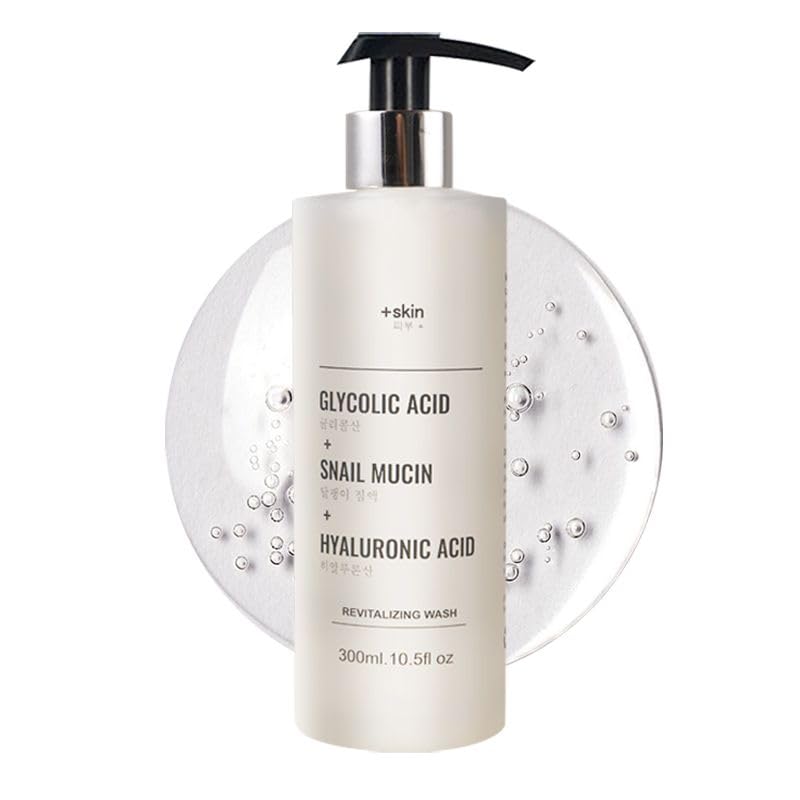+skin Glycolic Acid, Snail Mucin, and Hyaluronic Acid Wash