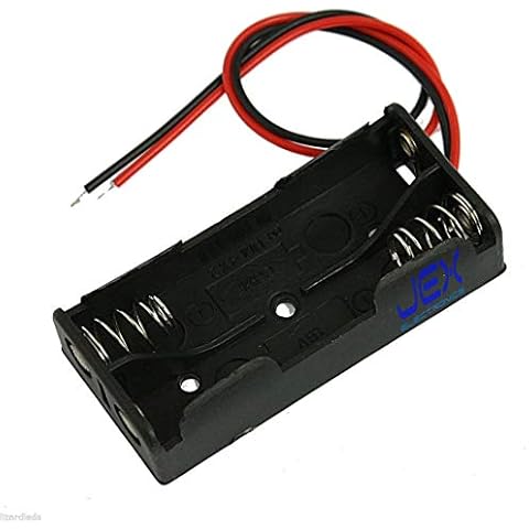 Jex Electronics Two/Twin/2X AAA DIY Battery Holder Case Box Base 3V Volt PCB Mount with Bare Wire Ends Cover