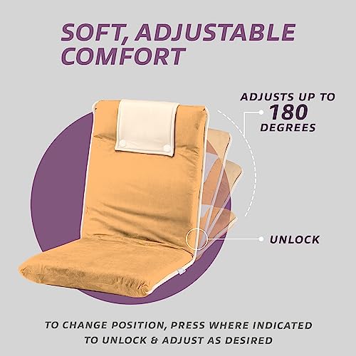 Bonvivo Ii Floor Chair With Back Support - Floor Gaming Chair, Padded Folding Sofa Chair, Sleeper Bed, Adjustable Meditation Chair, Portable Floor Seat For Adults And Kids, Folds Flat - Light Grey #TOP2