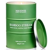 M&SENSE Bamboo Scented Candles Natural Non Toxic, Large Aromatherapy Candle for Stress Relief Meditation Relaxing, Housewarming Gifts for Women Men, 21.2oz 120 Hour Long Burning