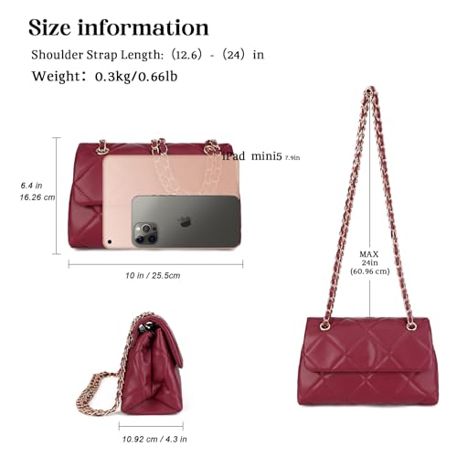 Image of Gladdon Quilted Crossbody Purses for Women Small Ladies Shoulder Bags with Chain Trendy Clutch Purse Cute Designer Bag