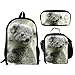 Allcute Personalized Koala Print Backpacks Set Bookbag with Lunch Bag Pencil Case for Boys & Girls