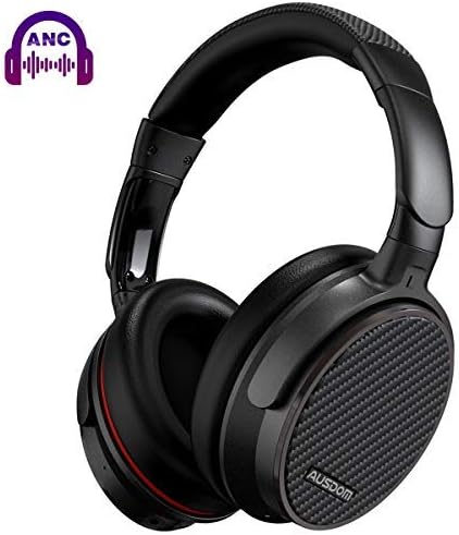 Active Noise Cancelling Headphones Bluetooth, AUSDOM ANC7S Wireless Headphones Over Ear with Microphone Hi-Fi Deep Bass Sound Carrying Case Foldable Wireless Headsets for iPhone Android PC TV Airplane