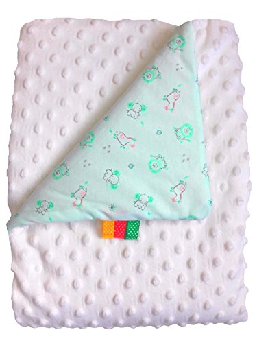 Couverture bébé Minky Coton douce plaid moelleuse polaire douillette double face 75x100 (V/B-9)