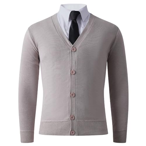 Jersey de punto para hombre cálido y grueso contra el frío con cuello en pico cómodo