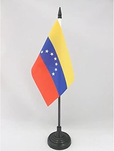 Miniatura 267 de Bandera de mesa Colombia 5'' x 8'' - Bandera de escritorio colombiana 8.3 x 5.5 in - Barra y base de plástico negro - AZ FLAG