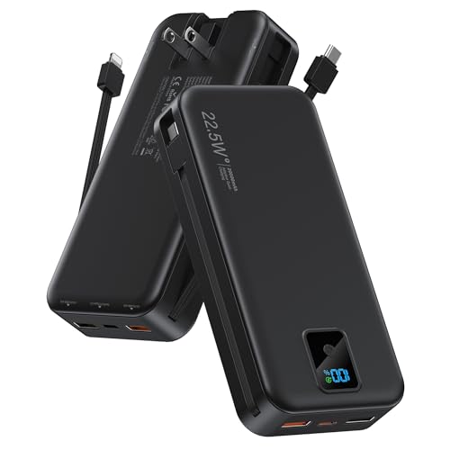 Portable Charger, 20000mAh 22.5W Fast Charging Power Bank with Built-in
