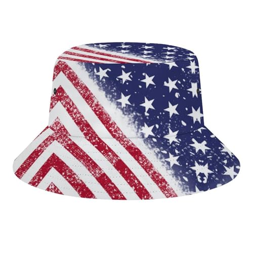 American Flag Bucket Hat for Men Women – Patriotic 4th of July Sun Hat, Tie Dye & Star Print Summer Caps