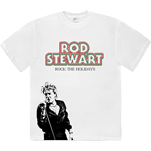 T-shirt Rod Stewart blanc parfait pour les concerts et les sorties rock décontractées