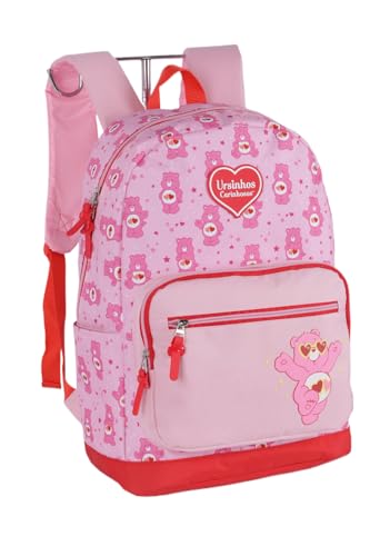 Mochila Costas Escolar p/Laptop Ursinhos Carinhosos Licenciada - Vermelho