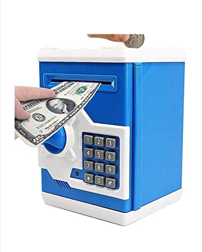 Image of Cable World Money Safe ATM Kids Piggy Savings Bank with Electronic Lock Piggy Bank ATM with Password (Assorted Color) (Multi Design)
