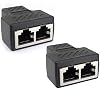 1aTTack.de Cat.6A Netzwerkkabel Kabelverbinder Kabel Splitter Adapter RJ45 kompatibel mit Cat5 Cat6 Cat7 Cat8 2 Stück