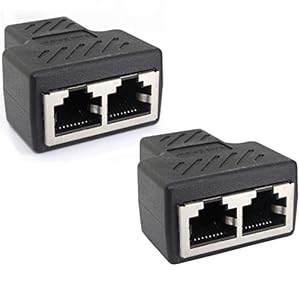 1aTTack.de Cat.6A Netzwerkkabel Kabelverbinder Kabel Splitter Adapter RJ45 kompatibel mit Cat5 Cat6 Cat7 Cat8 2 Stück