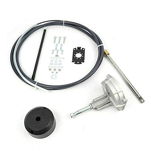 TBVECHI Outboard Steering Kit 12’ Feet Boat Steering Cable Marine Boat Rotary Steering System Rotary Steering Kit 3/4