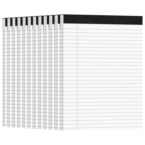 Bloc-notes de 21,6 x 27,9 cm blanc ligné universitaire lot de 12 recharges de papier perforé