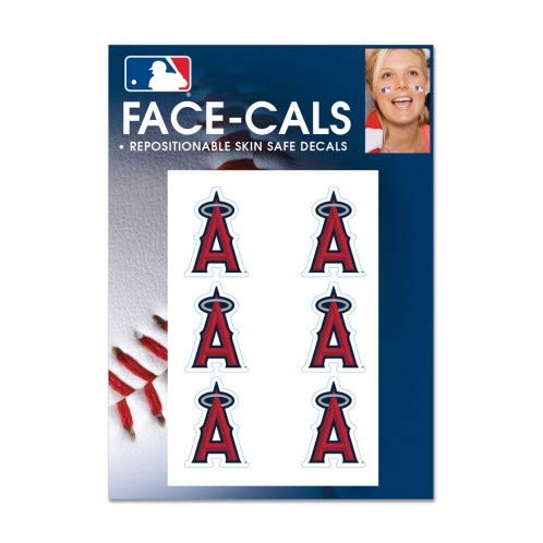 MLB Los Angeles Angels Face Tattoos, Team Colors, One Size