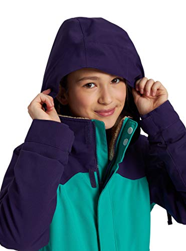Burton Jaqueta de folhas curtas para meninas, verde dinastia/roxo paraquedas, médio
