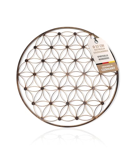 Landkaufhaus Mayer® Blume des Lebens Wanddeko Gold 57 cm – filigran &...