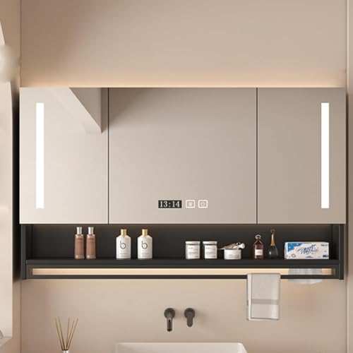 ���ʉ��ϑ� �~���[�L���r�l�b�g LED�Ɩ��t�� ���ʏ��� �^�b�`�R���g���[�� �܂�~�� �����~���[ �Ǌ|�� ���[�L���r�l�b�g �^�I���|���t�� �O�F���� ���_�� ���ʏ��E�����p (�u���b�N,70cm)