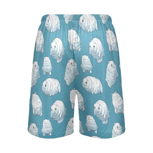 Men's Pajama Bottoms, Tardigrade Pattern Sleep Pajamas Shorts Sleepwear Lounge Short Pants PJS2